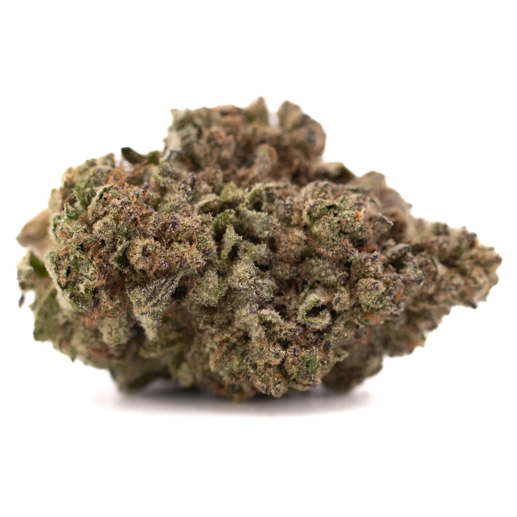 Premium Black Ice THCa hemp flower bud with dense trichomes and sweet berry aroma