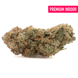 Blue Agave THCa flower with dense cannabis bud, trichomes, and orange pistils