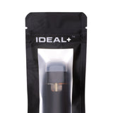 Black ideal+ pouch with sleek matte black bubba kush live resin extraction cbd disposable vape peach flavor