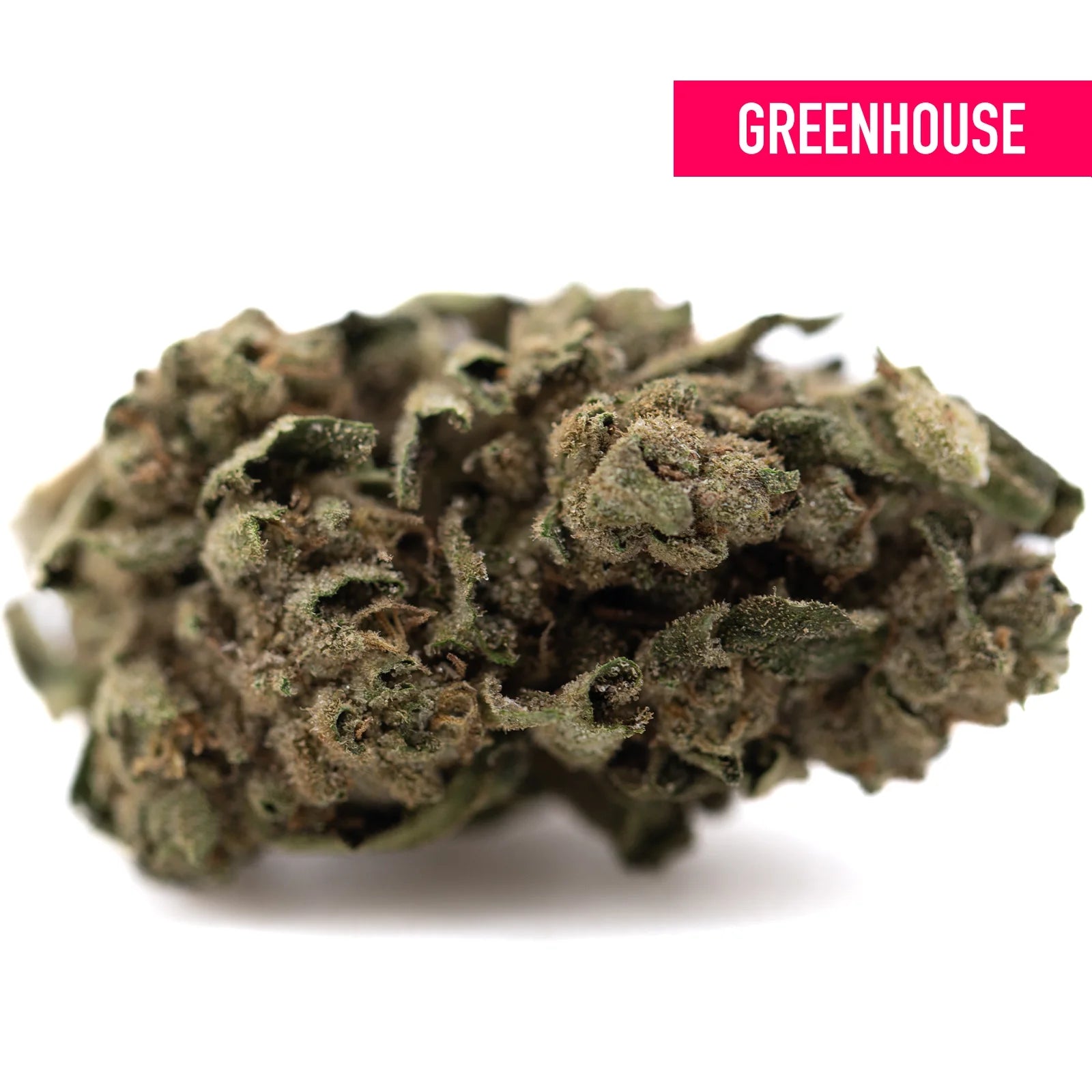 A dense greenish-brown canal street runtz greenhouse thca flower bud covered in trichomes for physical relaxation