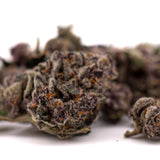 Purple cannabis buds with orange hairs from Candy Mac Indoor THCa Flower Smalls