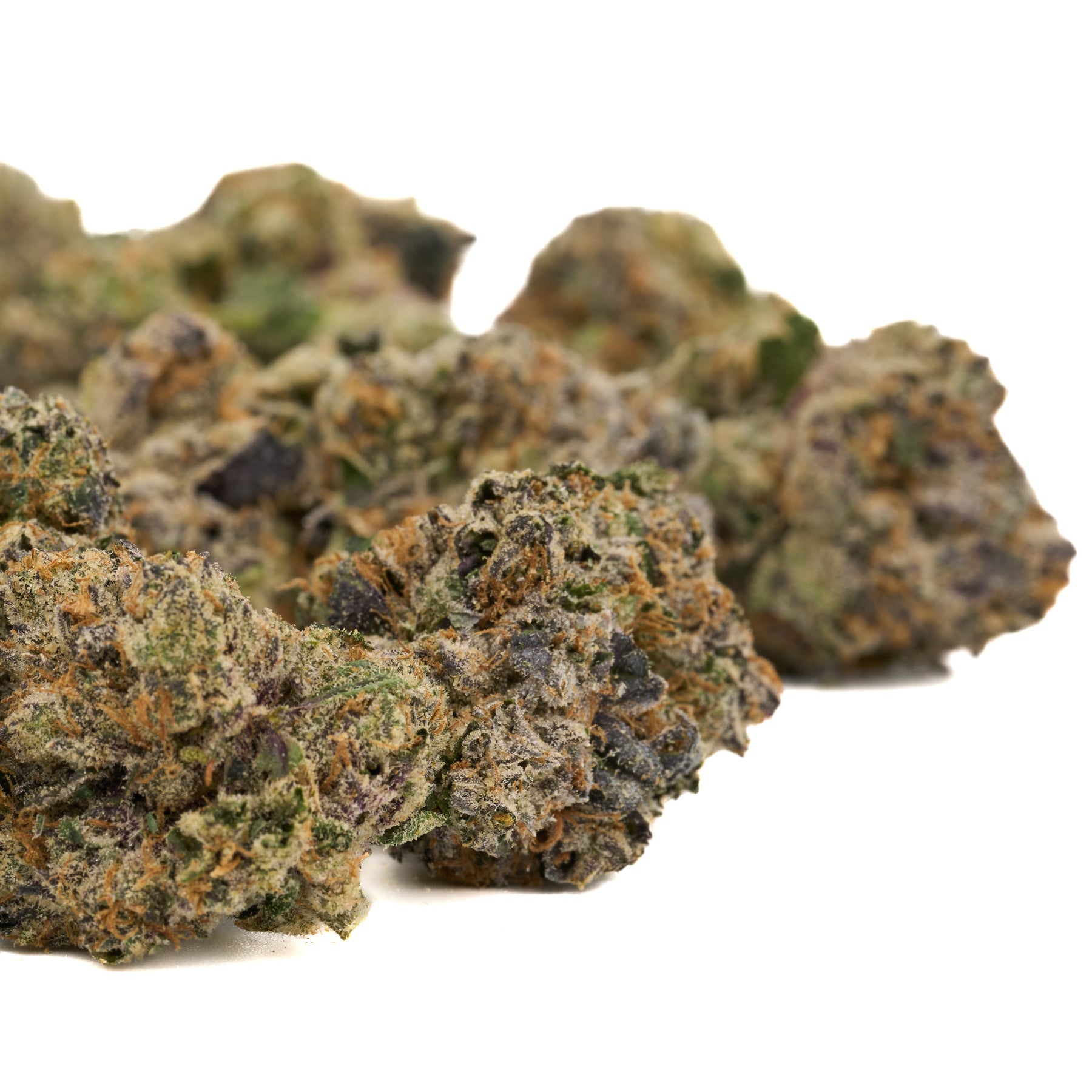 Dried Candy Rain Indoor THCa Flower hemp flower with green orange purple hues coated in trichomes