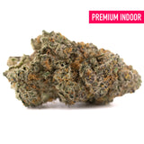 Dense textured chicken and waffles indoor thca flower bud with green and orange hues for hemp flower wholesale use