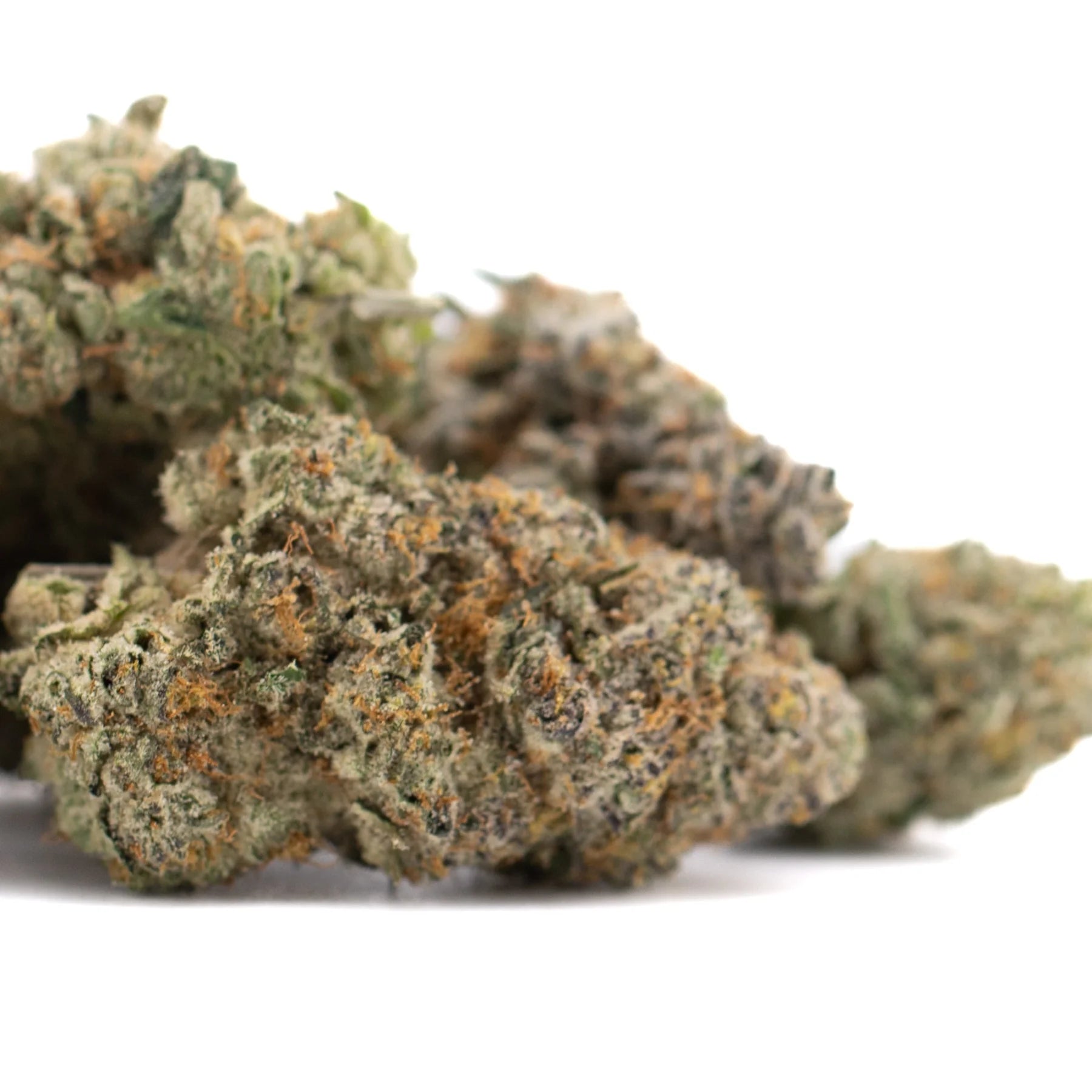 Lush dense chicken and waffles indoor thca flower buds with green and orange hues for hemp flower wholesale use