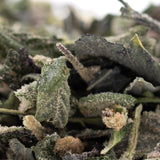 Cookies and Cream THCa trim wholesale: frosty green leafy hemp flower buds