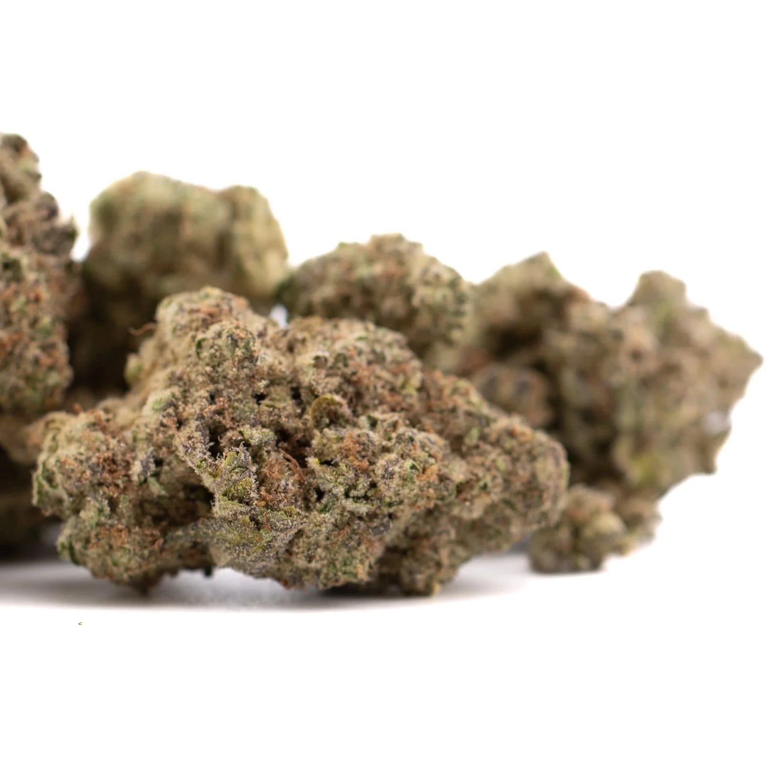 Daily Grape THCa hemp flower bud with green and brown hues