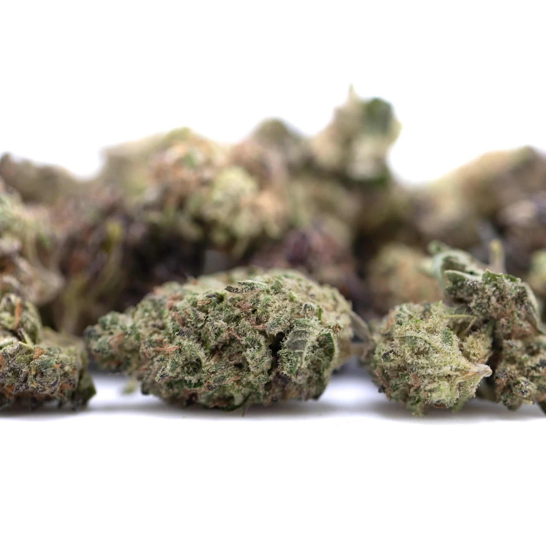 Greenhouse daily grape thca hemp flower smalls with dense frosty green and purple hues featuring legendary genetics granddaddy purple