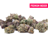 Pile of premium Dark Jokerz Indoor THCa Flower Smalls cannabis buds