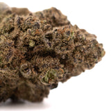 Deep Space THCa hemp flower bud with dense trichomes