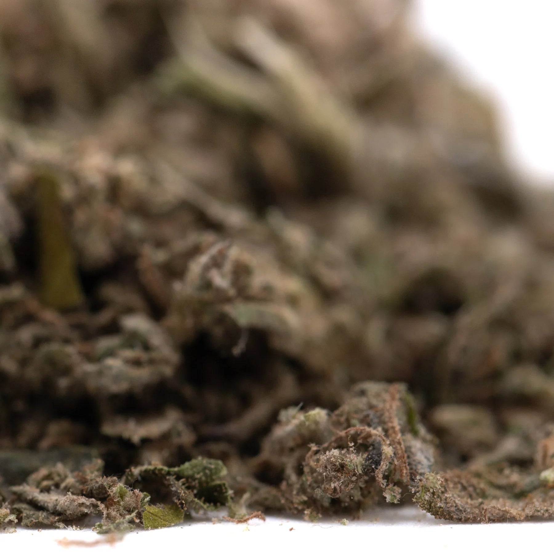 Dirty laundry full-term thca trim wholesale showing a dense earthy-green thca trim with textured surface and terpene profile