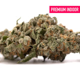 Event Horizon Indoor THCa Flower with dense trichome-covered bud and cosmic colors