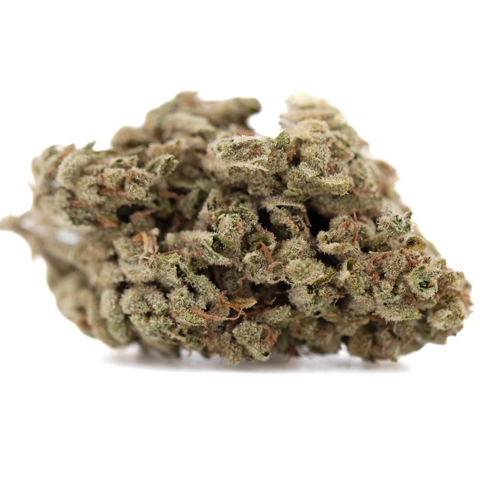Dense Face Fat THCa hemp flower bud with trichomes and green hue