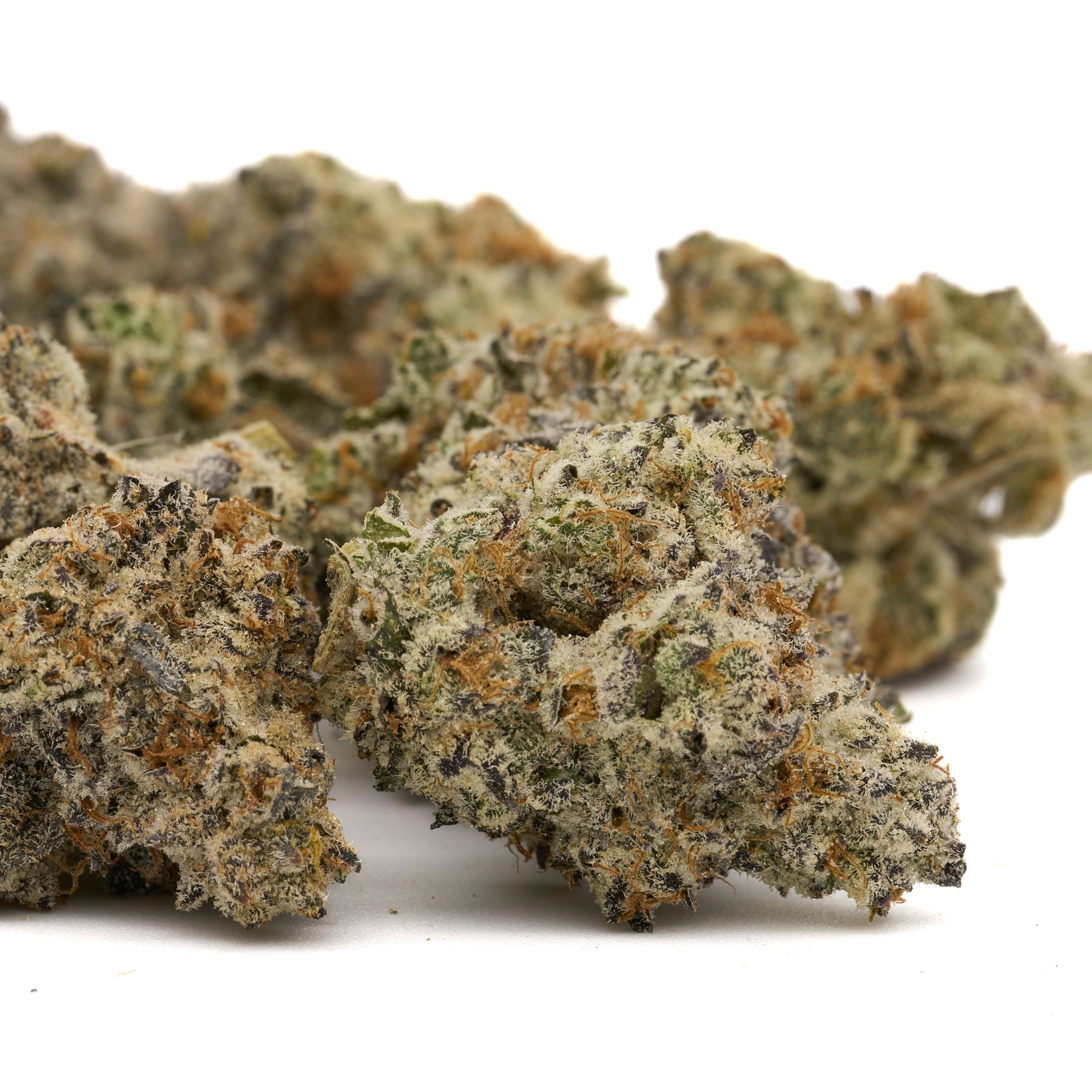Frosted Runtz Indoor THCa Flower with piney candy aroma and trichome-covered buds
