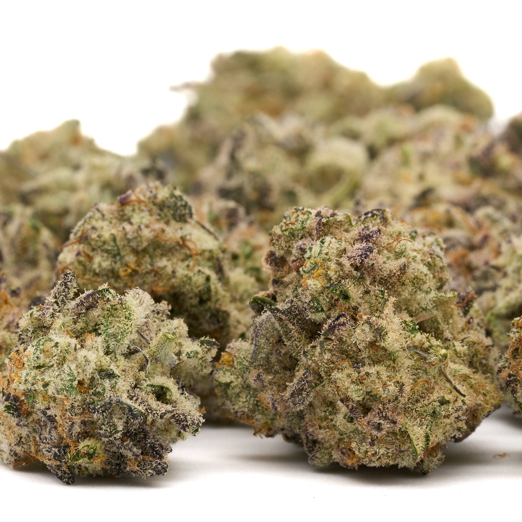 G-MAC Indoor THCa Flower Lemon Cookie with frosty green purple orange cannabis buds