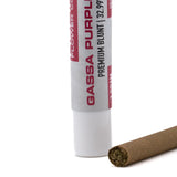 Gassa purple’s thca pre rolls 1 gram in white tube with red label showcasing premium terpene profile and 32.99 percent thc content