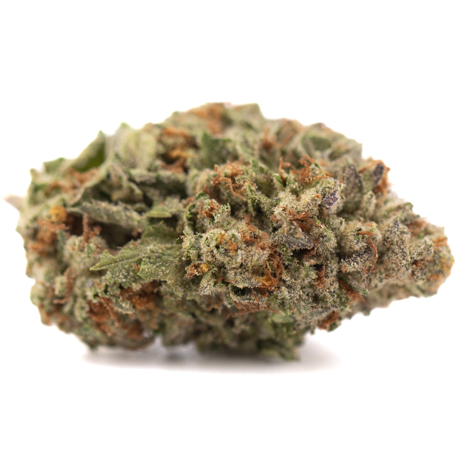 Gelato THCa Hemp Flower: Green-orange bud with white trichomes