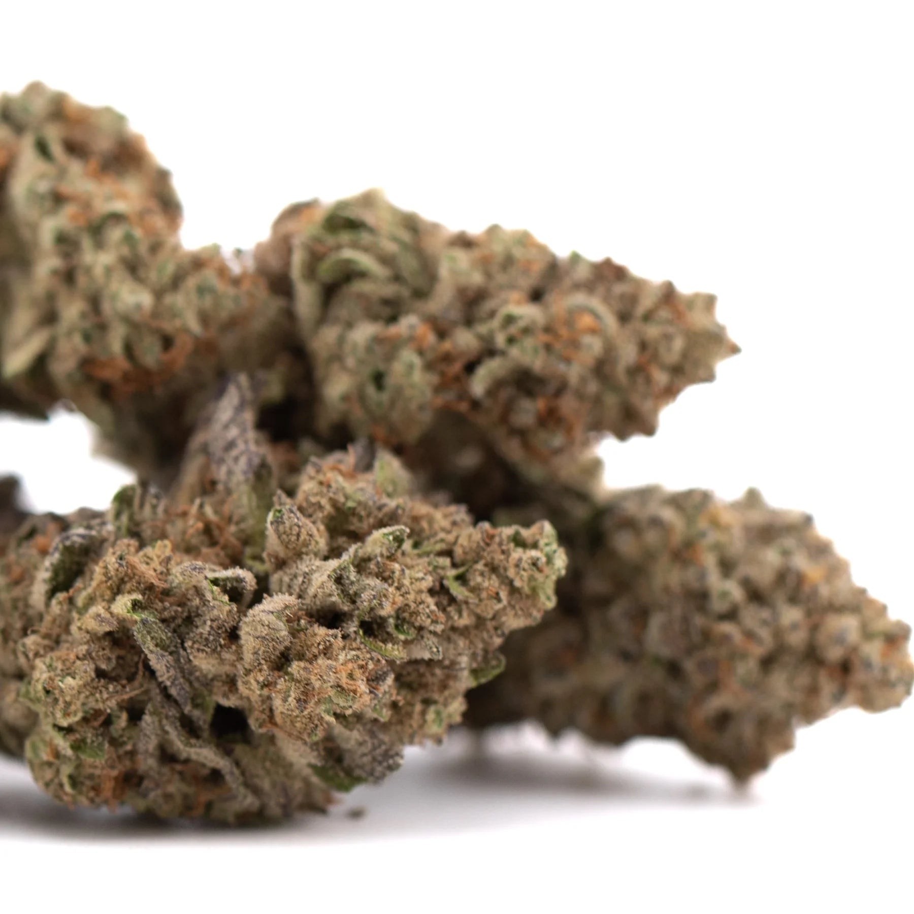 Dense greenhouse thca flower with green and brown hues showcasing premium hemp in giggle gas thc hemp flower