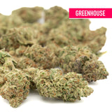 Green and orange hemp flower buds from GMO THCa Flower Greenhouse Wholesale