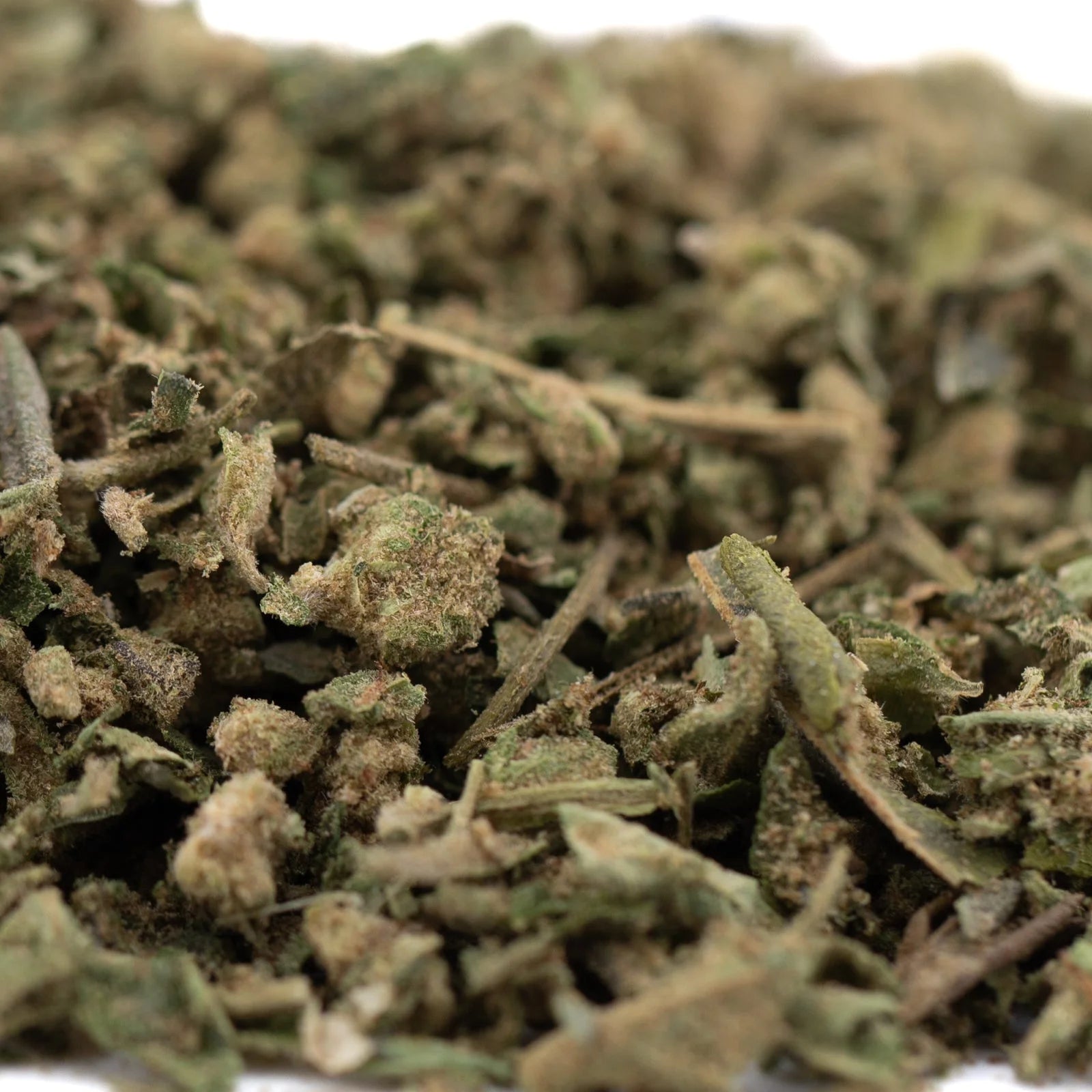 Dried crushed herbs for Guava Tartz THCa Trim Wholesale 1LB hemp flower product