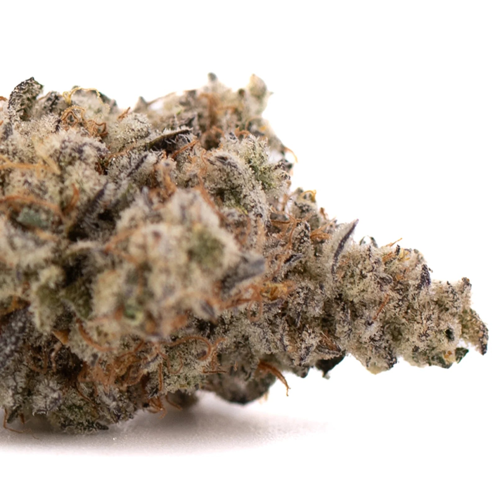 Close-up of Jelly Breath Indoor THCa Flower with orchard swirl synergy hemp flower and purple hues