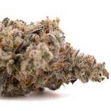 Close-up of Jelly Breath Indoor THCa Flower with orchard swirl synergy hemp flower and purple hues