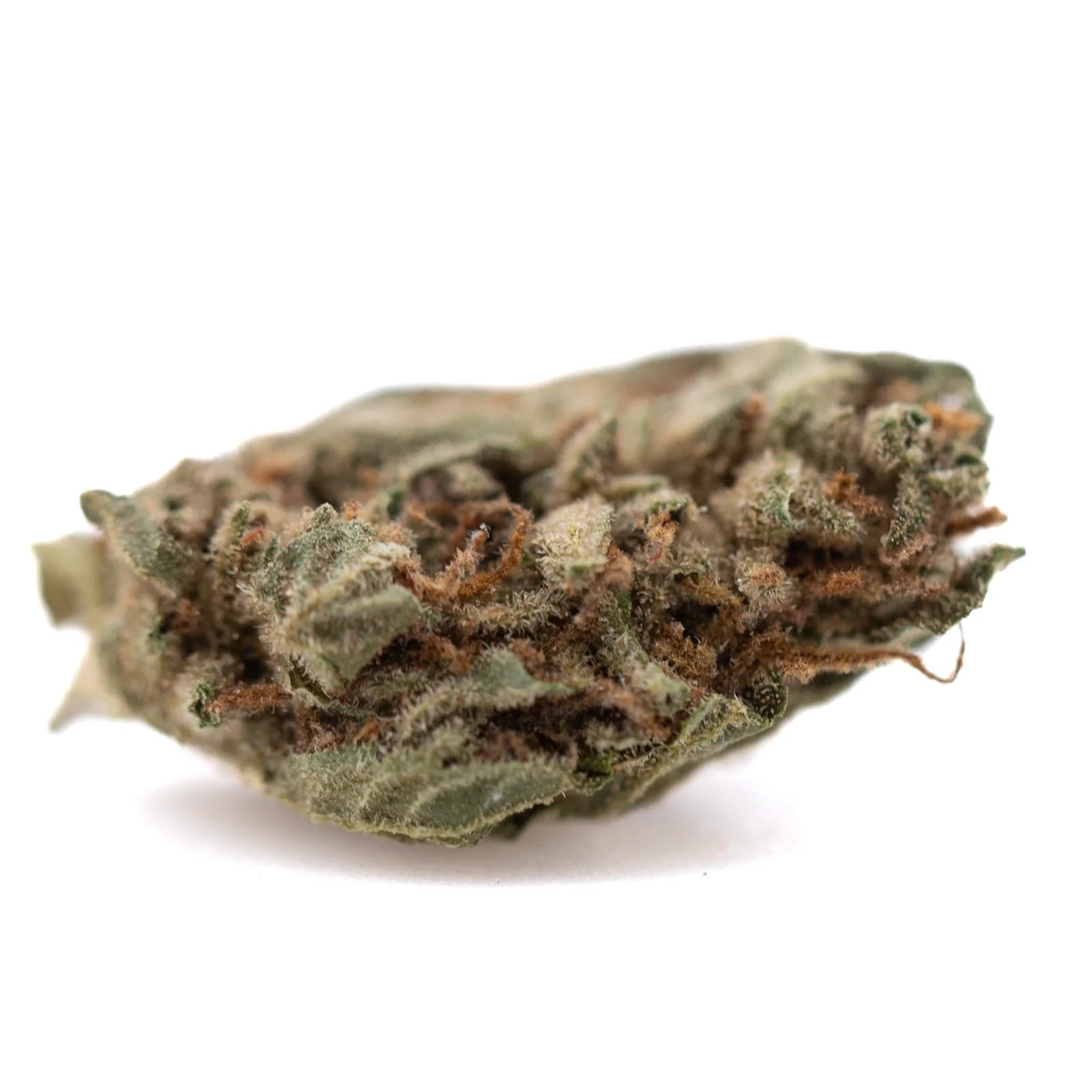 Jelly Mints THCa Flower Smalls with green brown bud and trichomes for sleep support