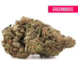 Green Joker OG THCa hemp flower bud with white orange trichomes Greenhouse