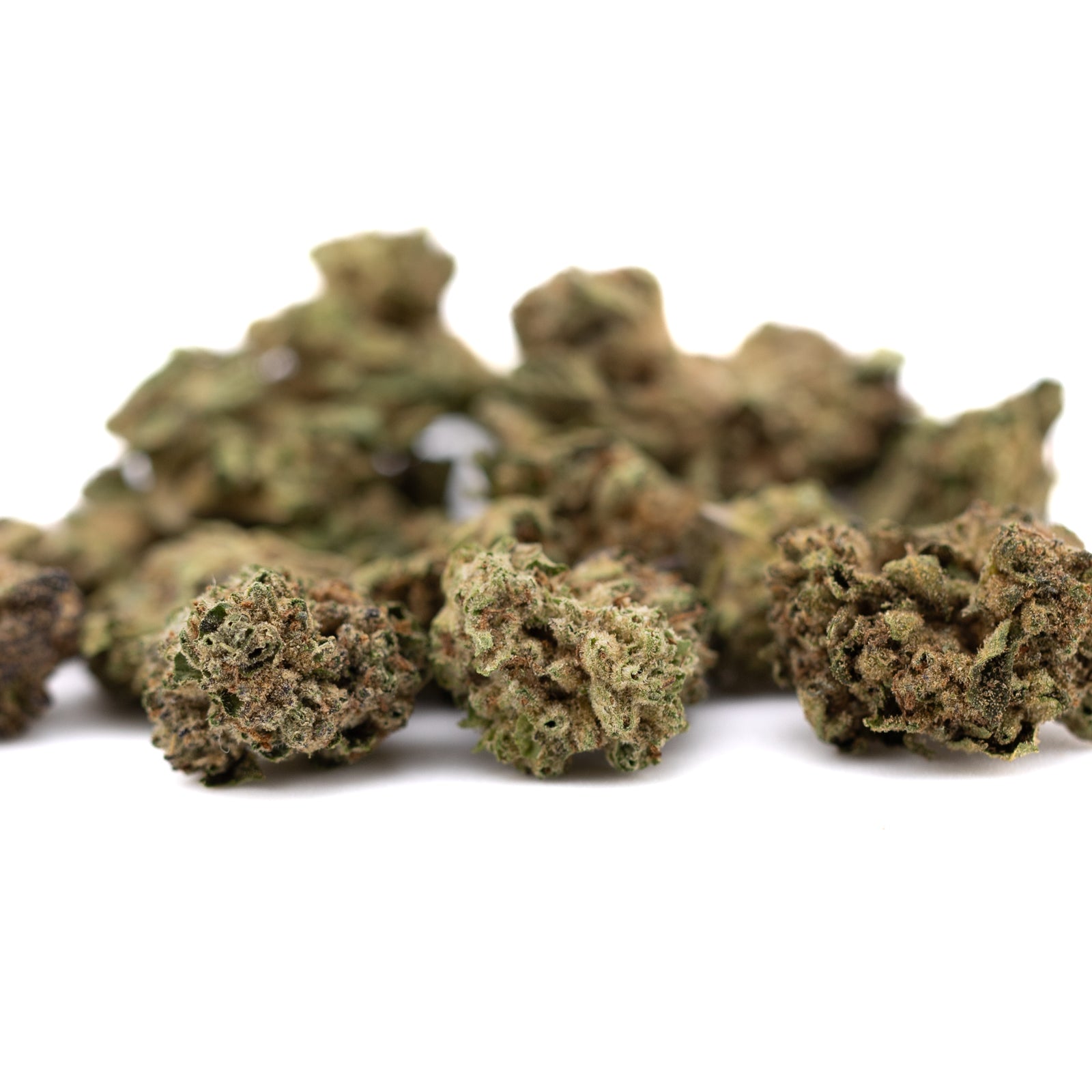 Jokerz THCA Hemp Flower Full-Term Smalls with a pile of cannabis buds for delta9-thc content