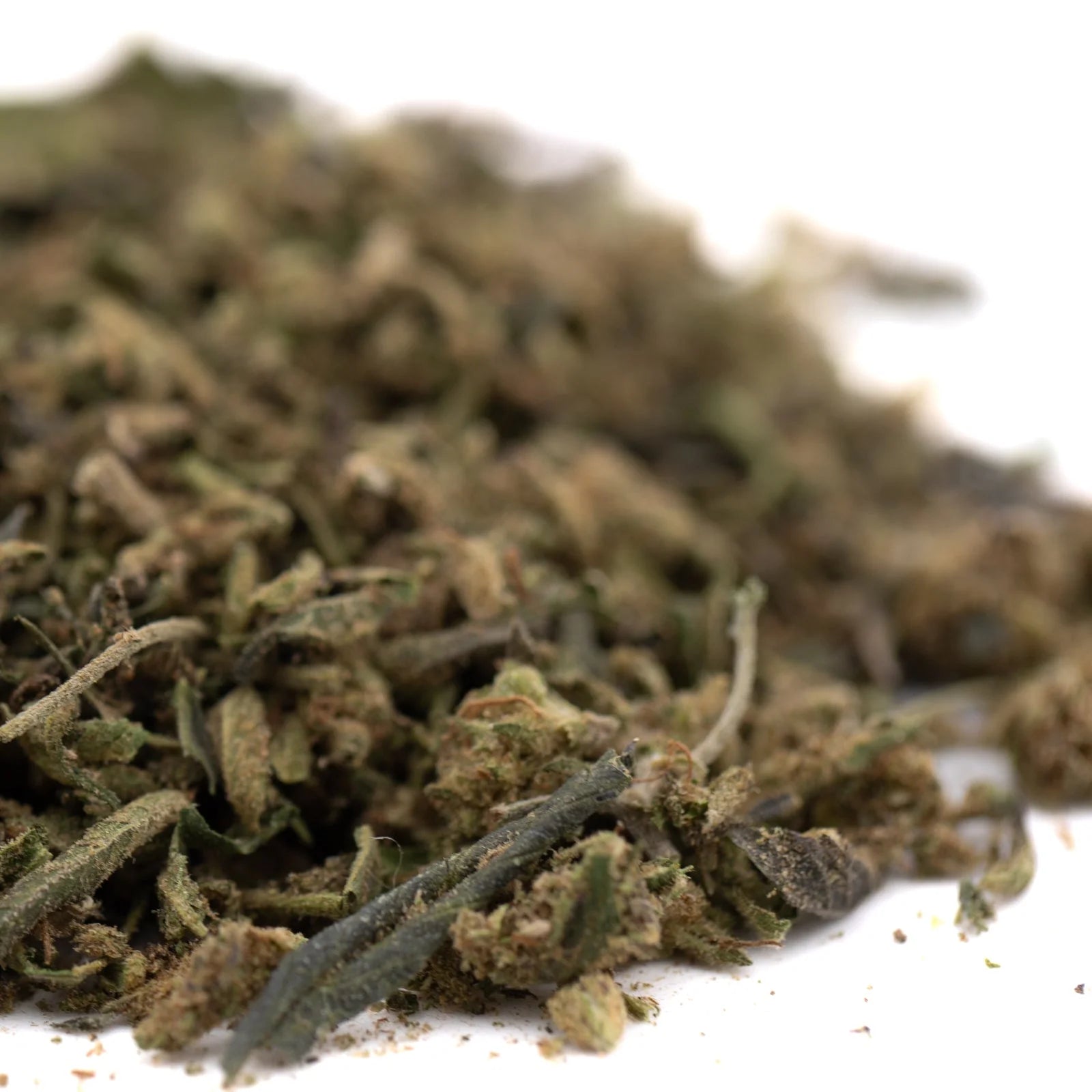 Jokerz THCa Trim Wholesale 1LB with dried white Runtz and Jet Fuel Gelato herbal material