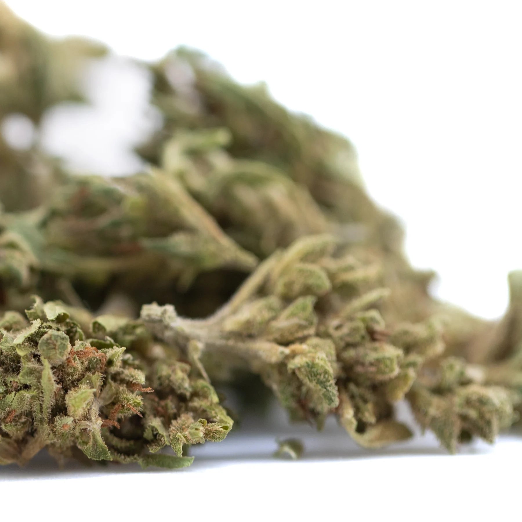 Dense green magik cbd hemp flower smalls with fine trichomes and orange pistils for cbd smalls full-term use