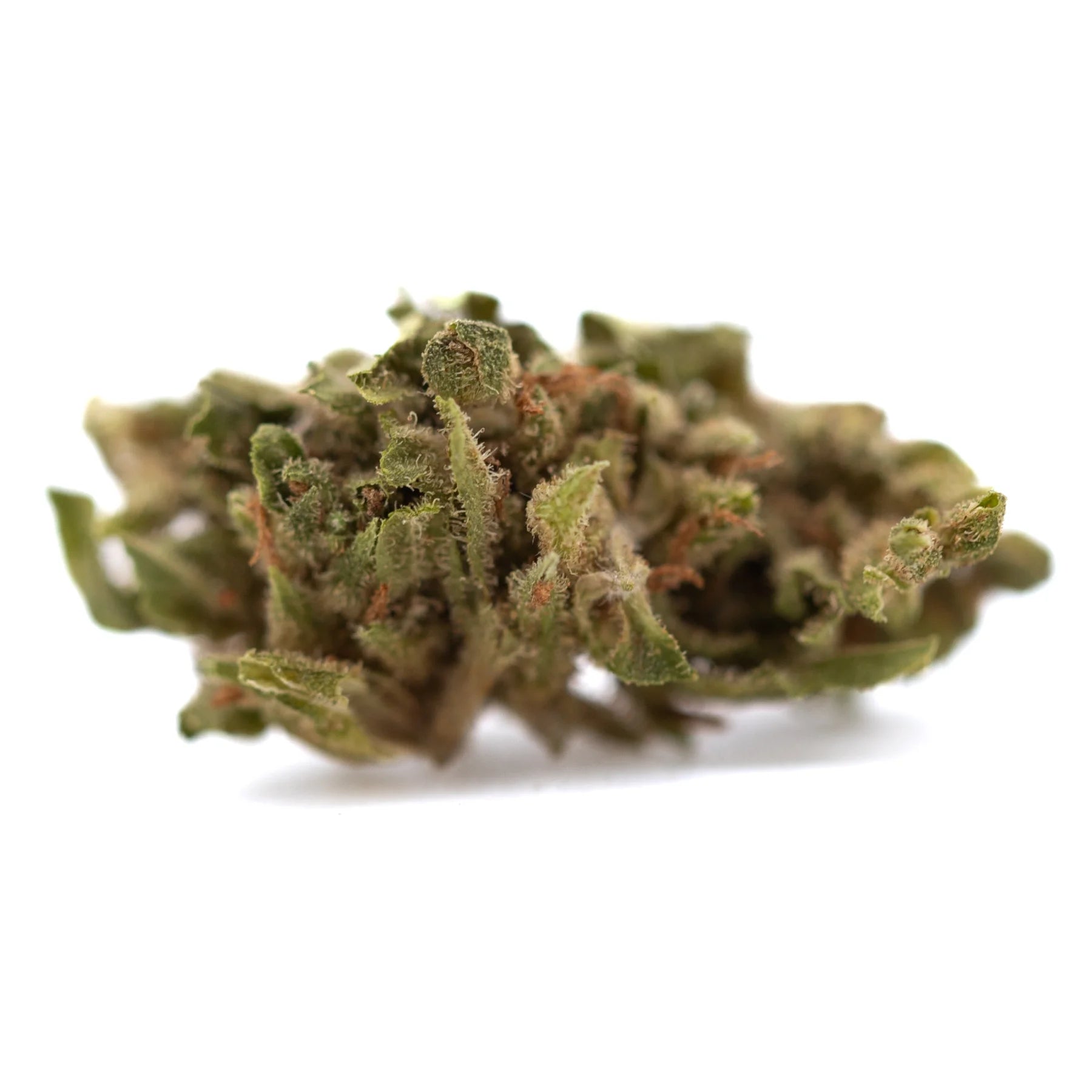 Magik CBD dense green flower smalls full-term hemp bud with fine trichomes and reddish-orange pistils for wholesale