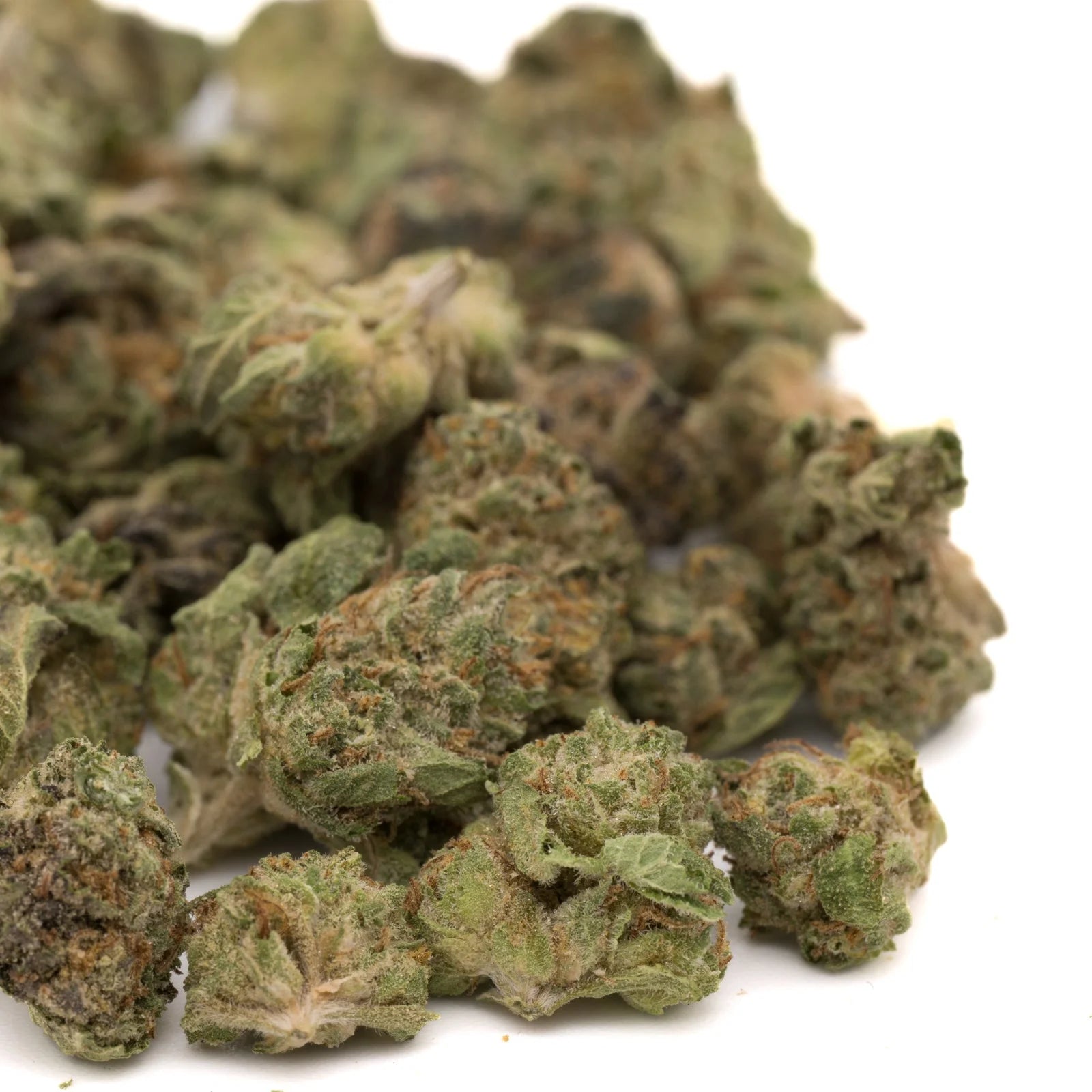 Northern Lights premium hemp flower smalls with green and brown buds