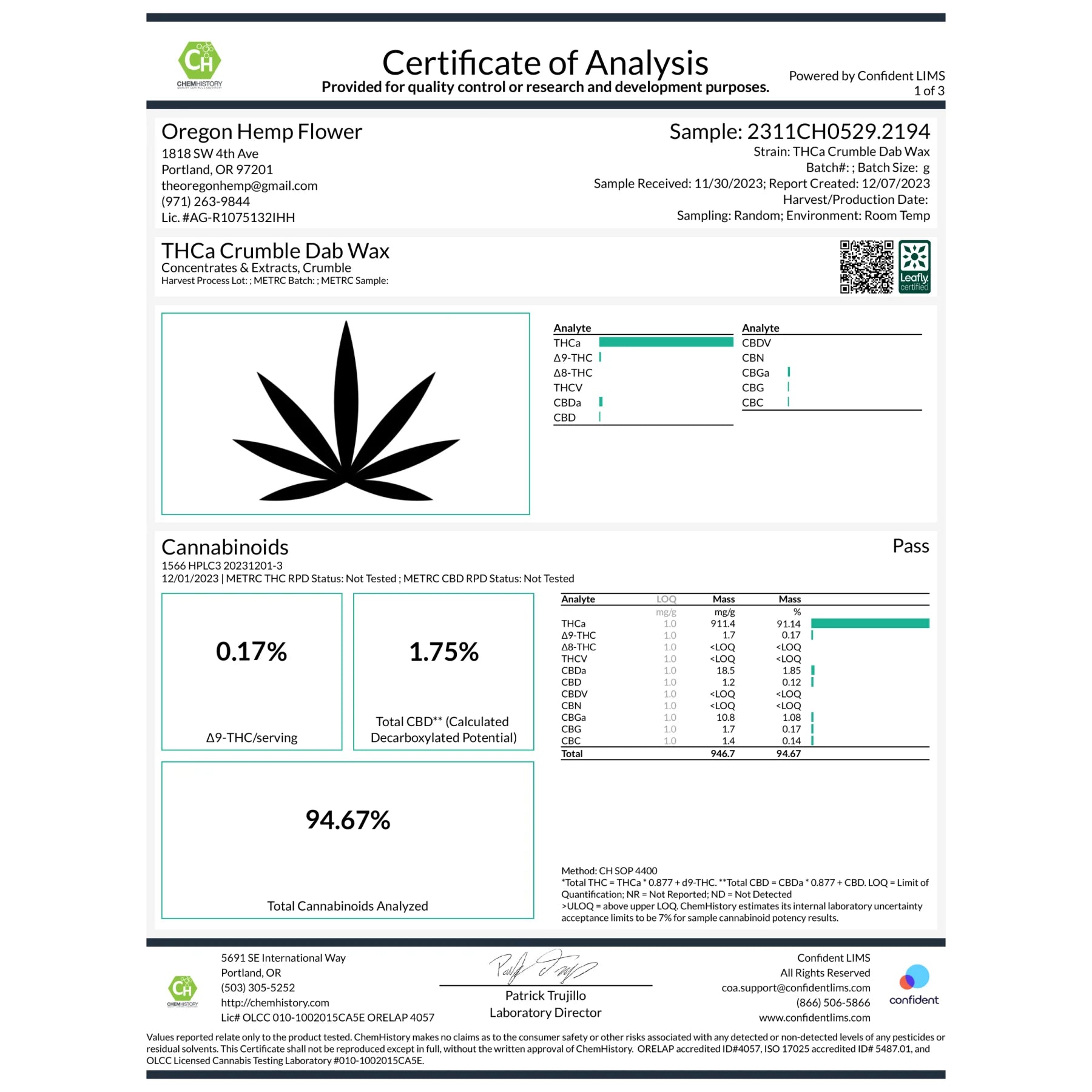 OG Kush 85.55% THCa Dab Wax 1g - 1 GRAM - Premium Organic
