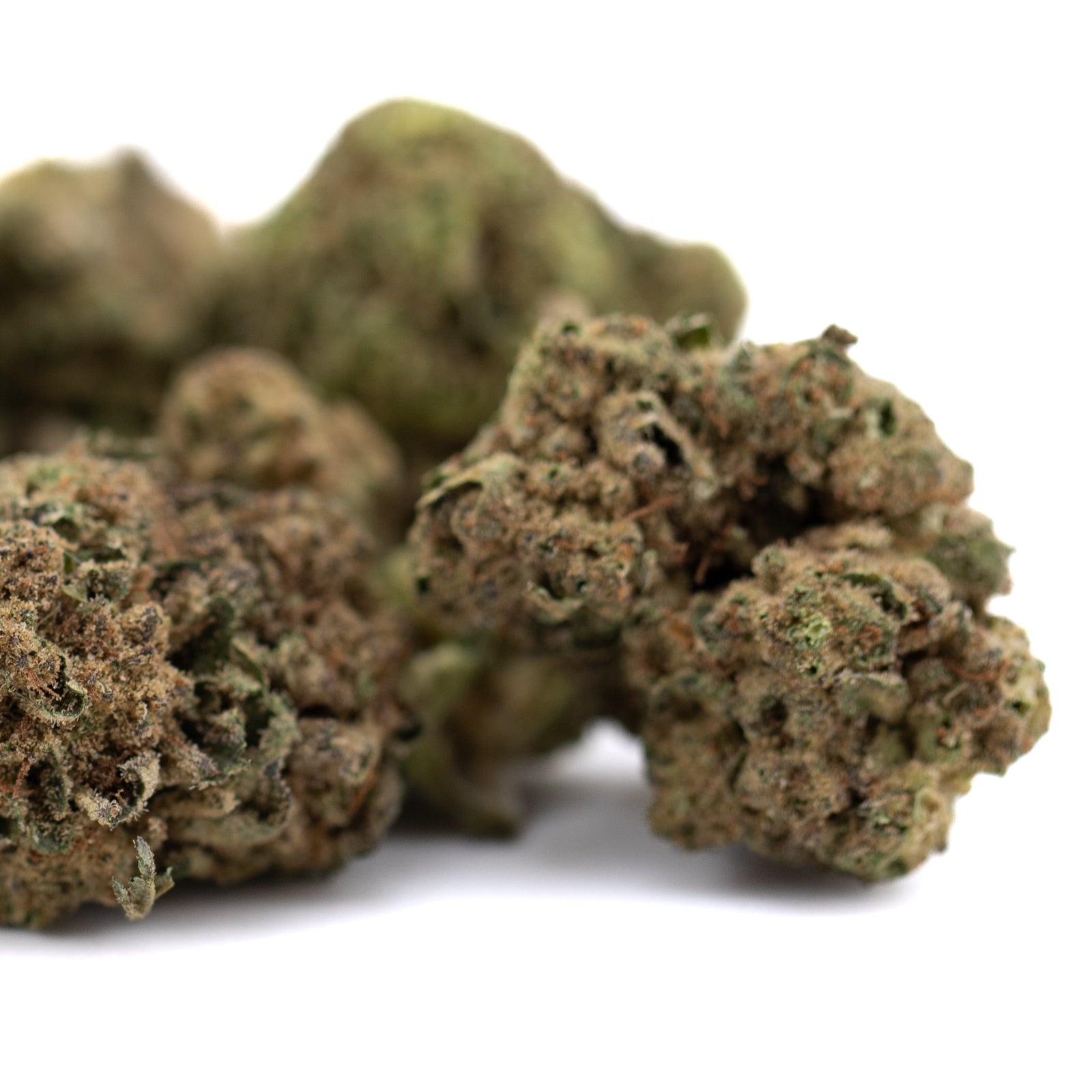 Dried Pablo THCa Flower Sherb Cake with high THCa, visible trichomes, green and brown buds