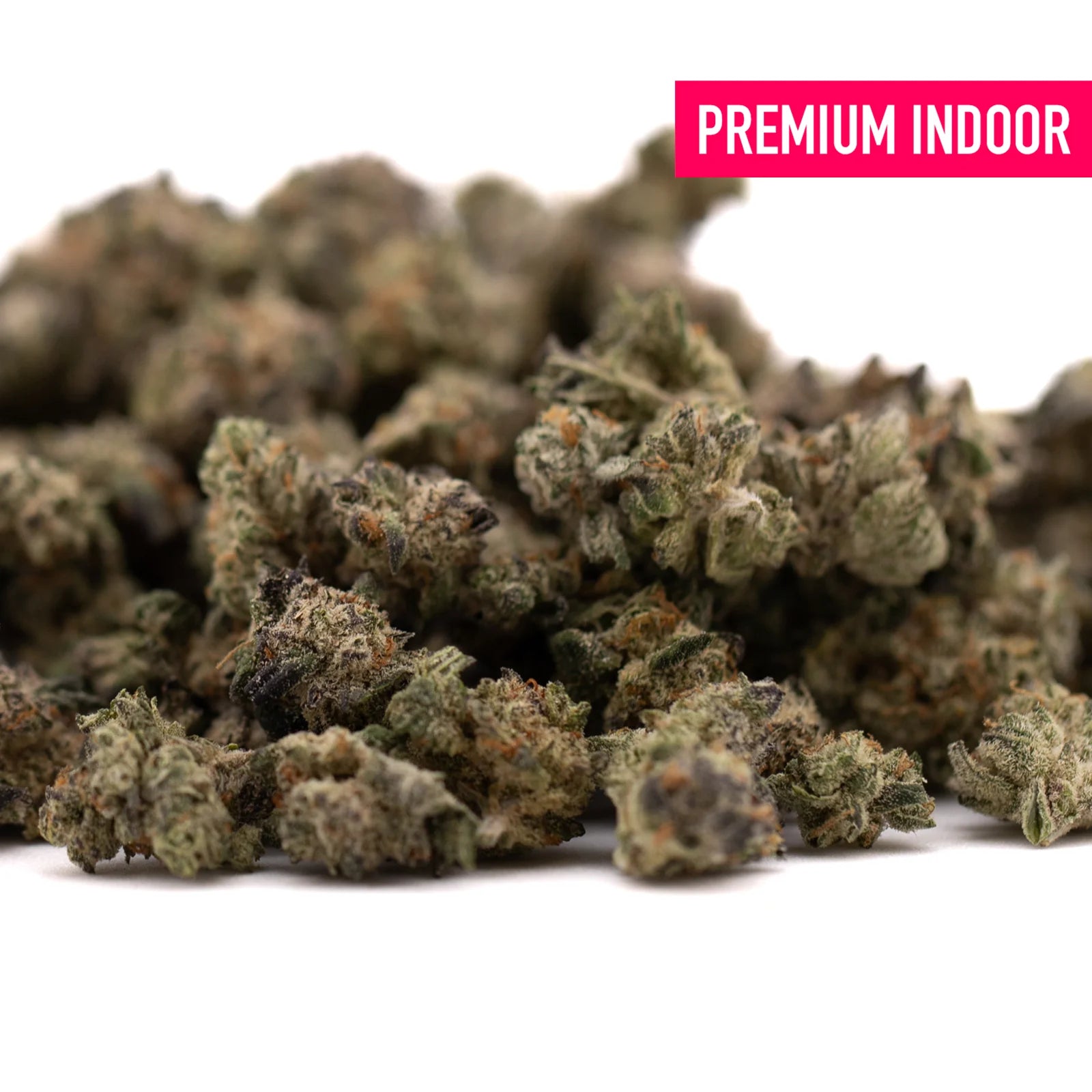 Pile of premium Peach Pie Indoor THCa Hemp Flower Smalls displaying high-quality hemp flower