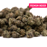 Pile of premium Peach Pie Indoor THCa Hemp Flower Smalls displaying high-quality hemp flower