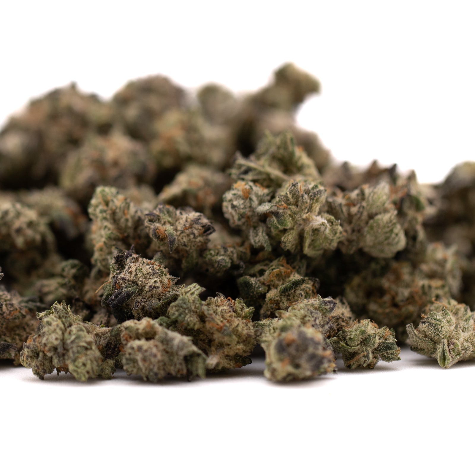 Pile of Peach Pie Indoor hemp flower THCA small buds for premium cannabis experience