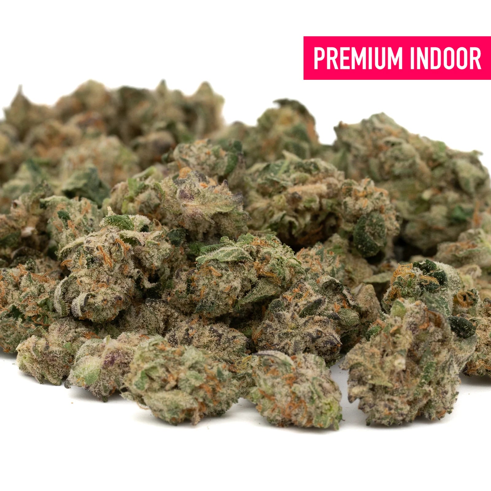 Premium Peach Pie Indoor THCa Flower Smalls cannabis buds stacked attractively