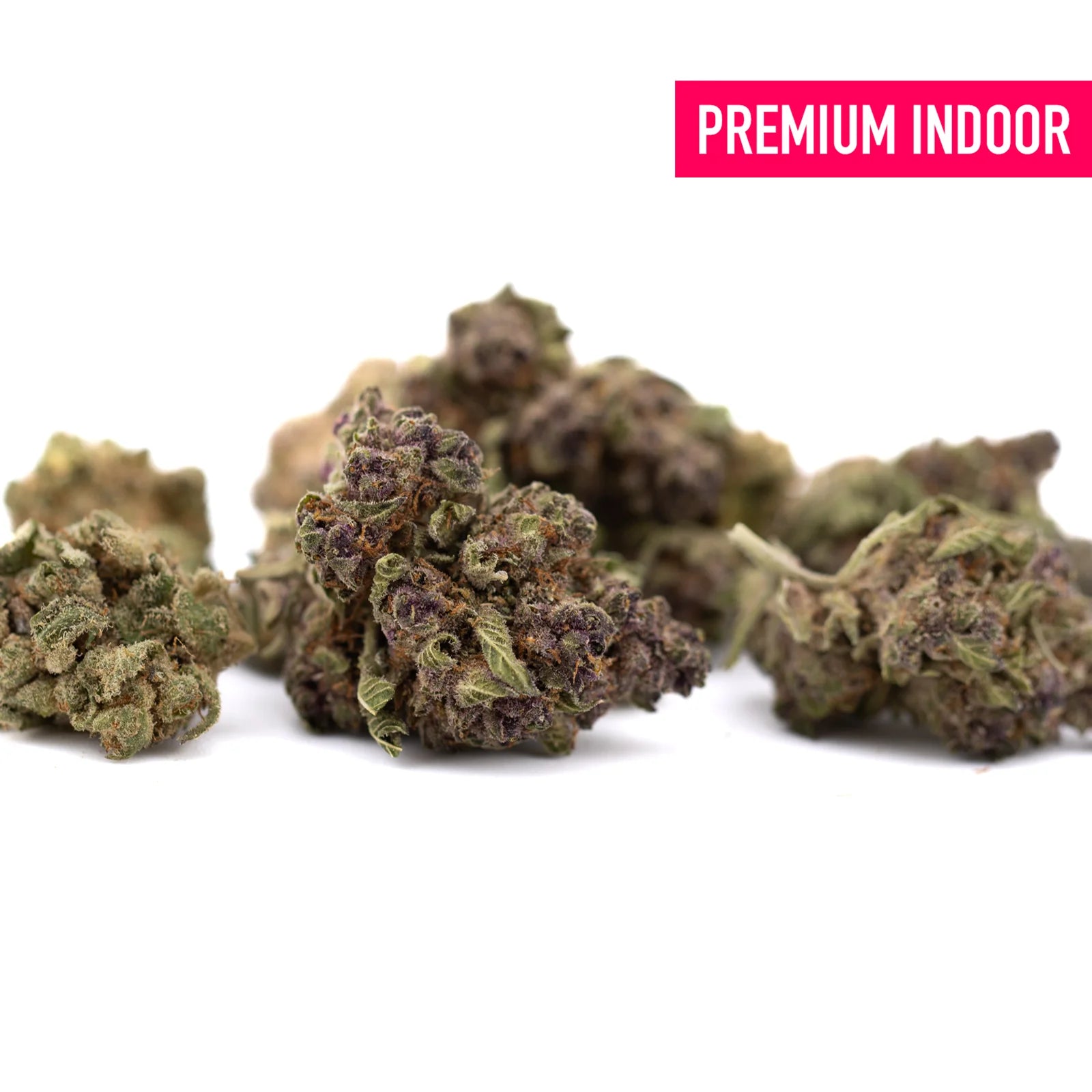 Pineapple Express Indoor THCa Flower Smalls with green and purple hemp flower buds