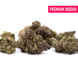 Pineapple Express Indoor THCa Flower Smalls with green and purple hemp flower buds
