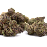 Pile of purple and green cannabis buds from Pineapple Express Indoor THCa Flower Smalls