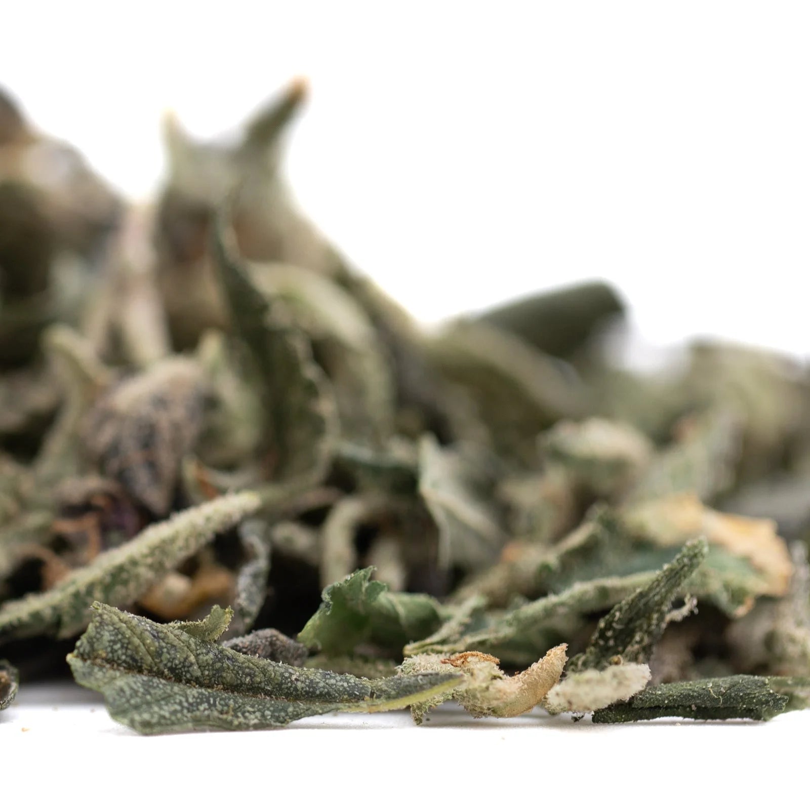 Sage green THCa trim hemp flower with white tips, Pineapple Express wholesale