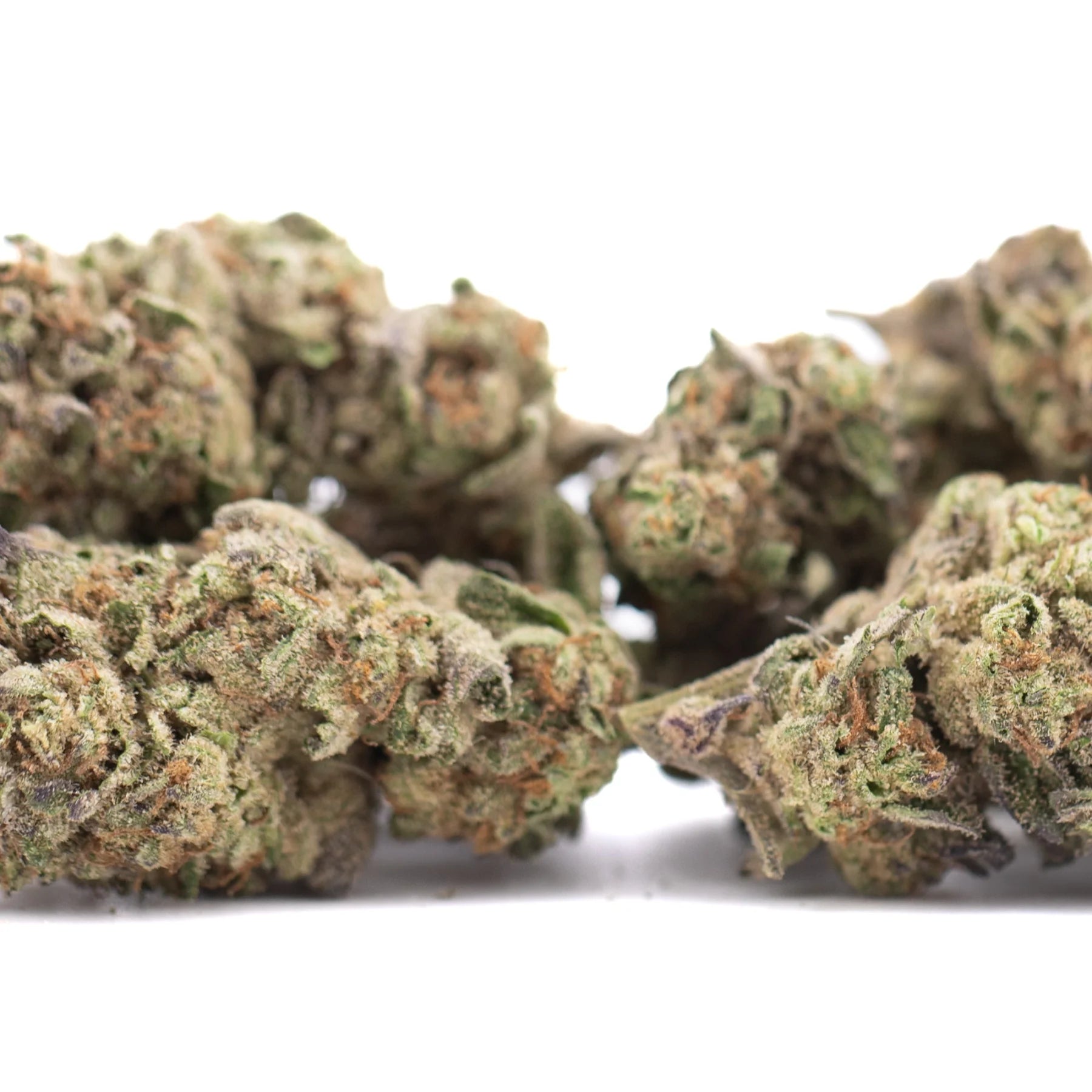 Green and orange-hued rozay cake cannabis buds with frosty texture from poppin bottlez greenhouse cultivation near-maximum potency