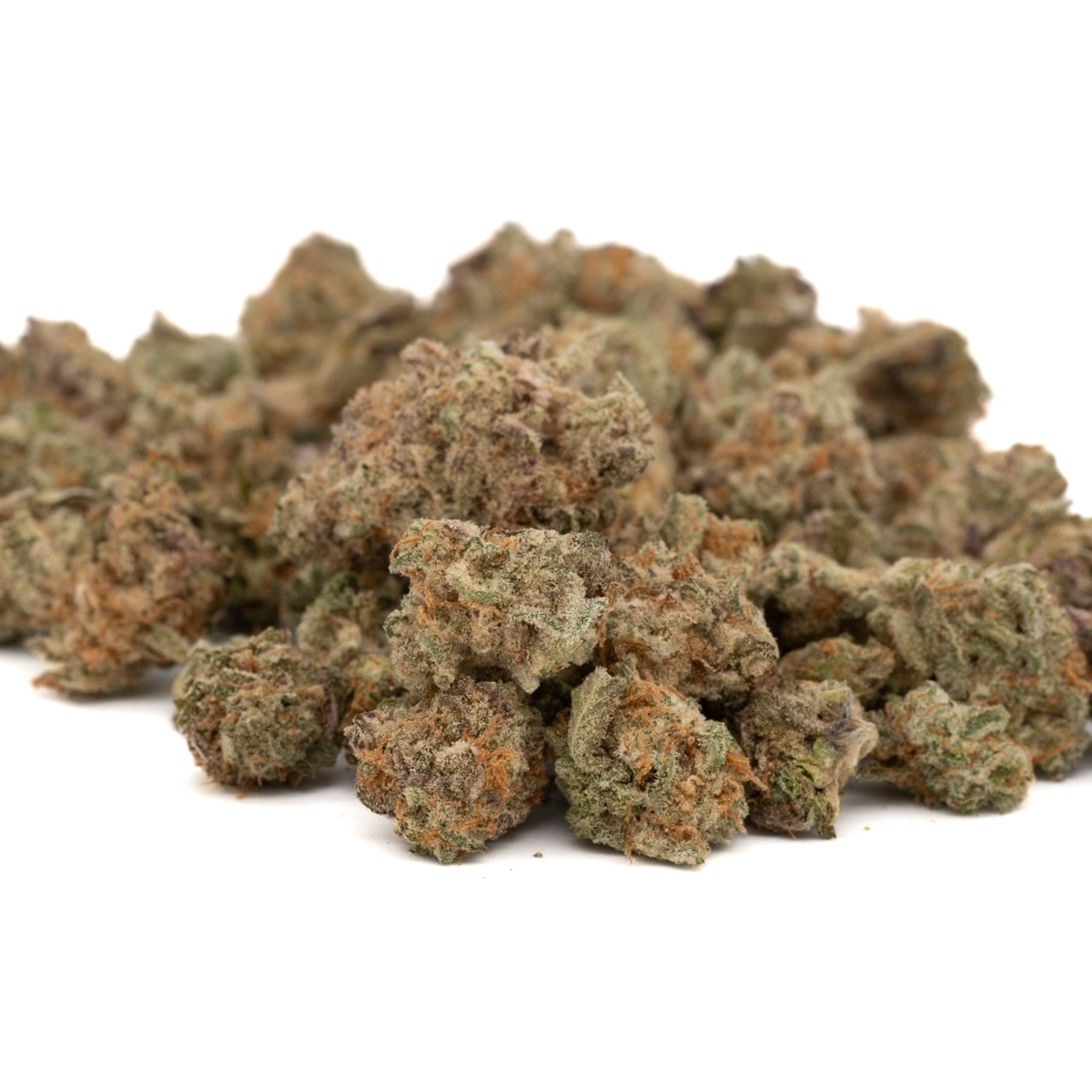 Pile of dried Pressure THCa Indoor Hemp Flower Smalls for premium cannabis products