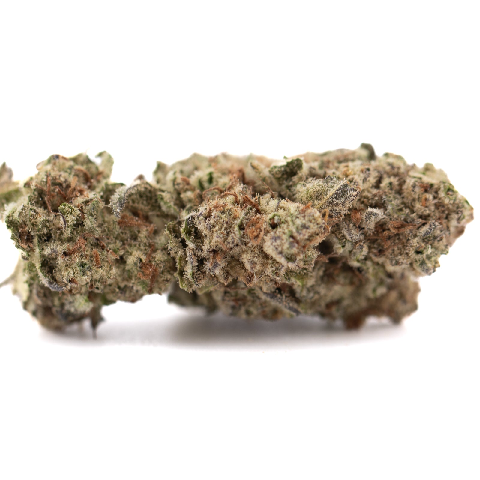 Purple Pop Rocks THCa hemp flower bud with dense trichomes