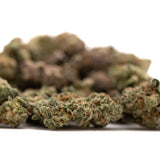 Dried Purple Wedding Indoor THCa Flower Smalls featuring wedding cake hemp flower buds