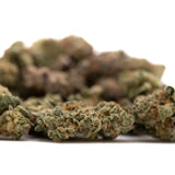 Dried Purple Wedding Indoor THCa Flower Smalls featuring wedding cake hemp flower buds