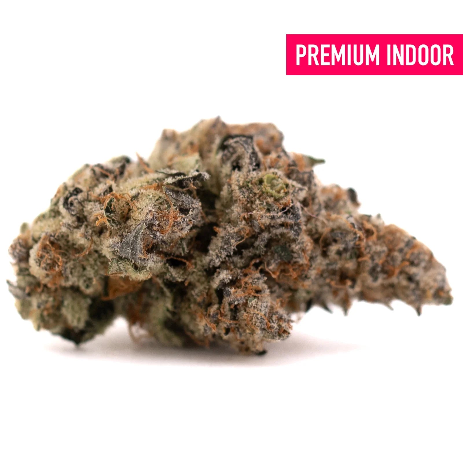 Raspberry Runtz hemp flower with dense trichomes and orange purple hues for space cake