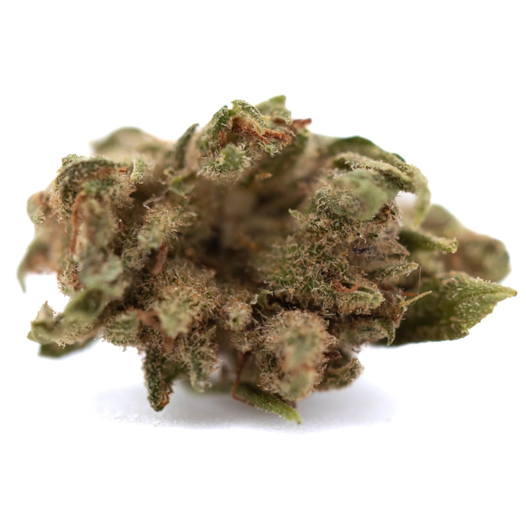 Dense green and brown fuzzy textured rna cbd hemp flower full-term smalls with cbg hemp flower qualities