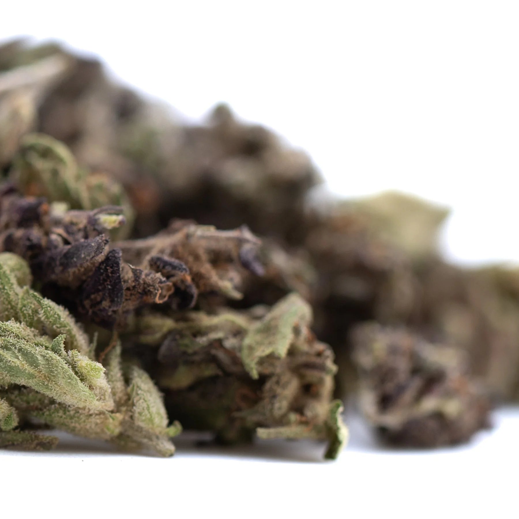 Dried RNA cbd hemp flower full-term smalls with green brown and purple hues showcasing cbg hemp flower quality